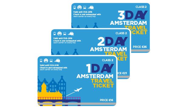 Imagem de bilhete Amsterdam Travel Ticket, outra opção de bilhete de tranporte público em Amsterdam