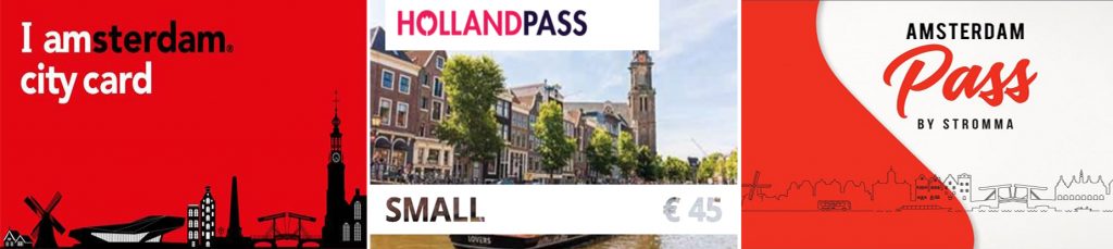 imagem com os três passes de turismo em Amsterdam.