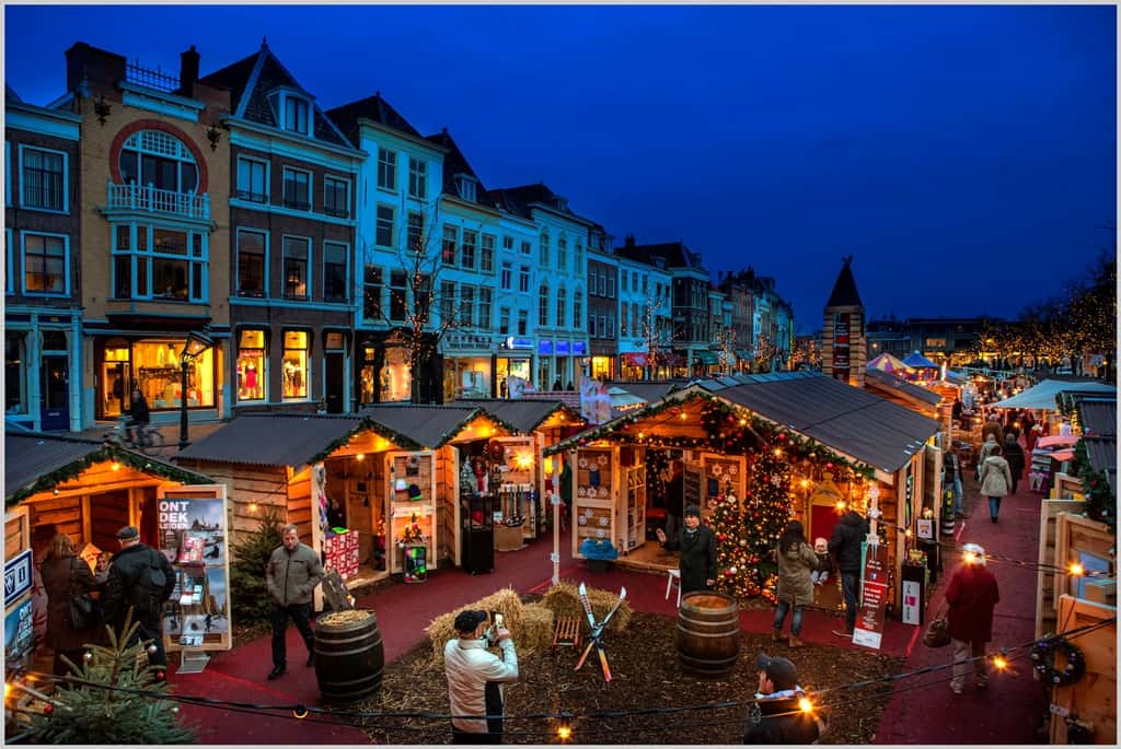 Imagem de fira de natal driijvende em leiden.